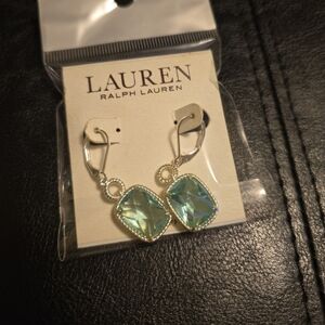 Lauren Ralph Lauren Blue Drop Earrings with Faceted Stones